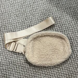 Cream Sherpa Belt Bag